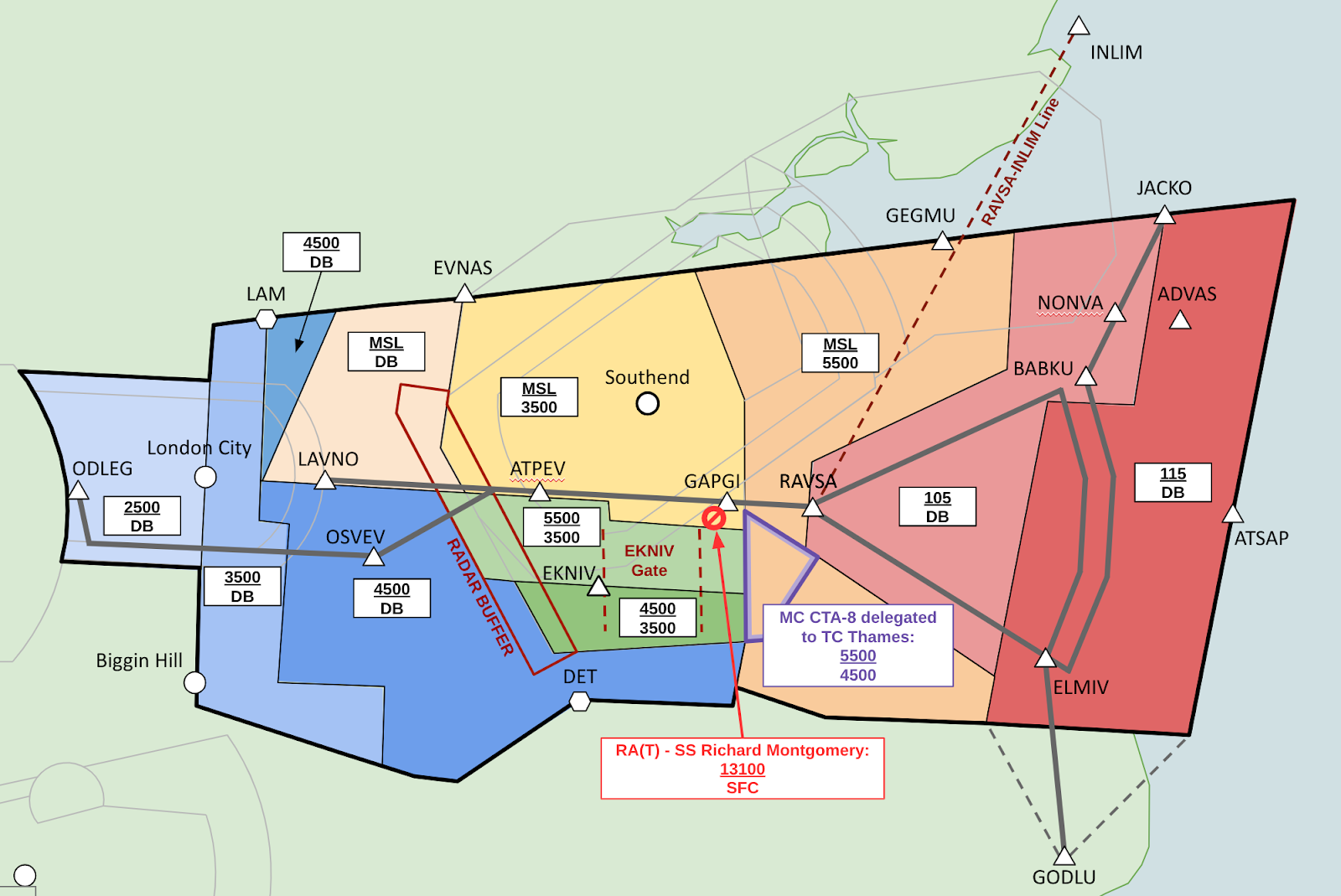 Restricted Area Thames RMA Overlay