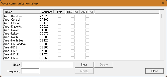 EuroScope Voice Communication Setup Dialog